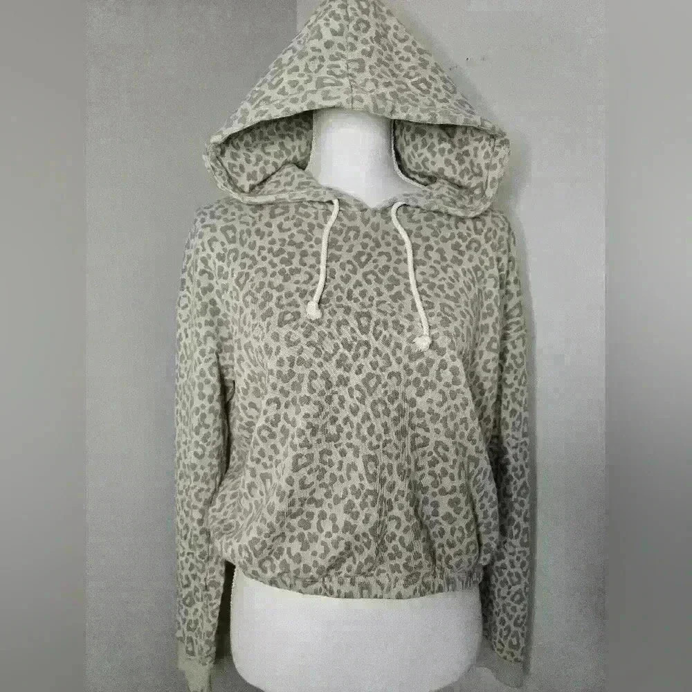 American Eagle Animal Print Cinched Bottom Hoodie